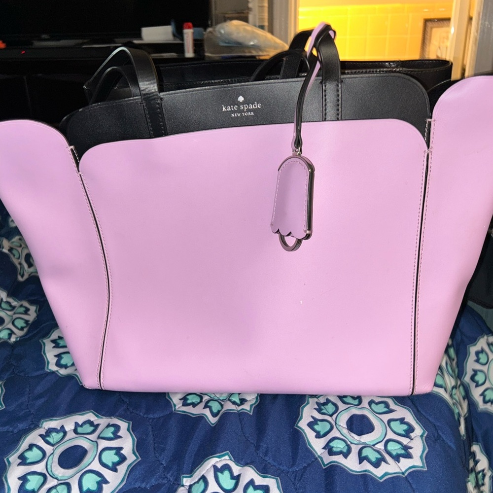 Black and lilac Kate Spade purse